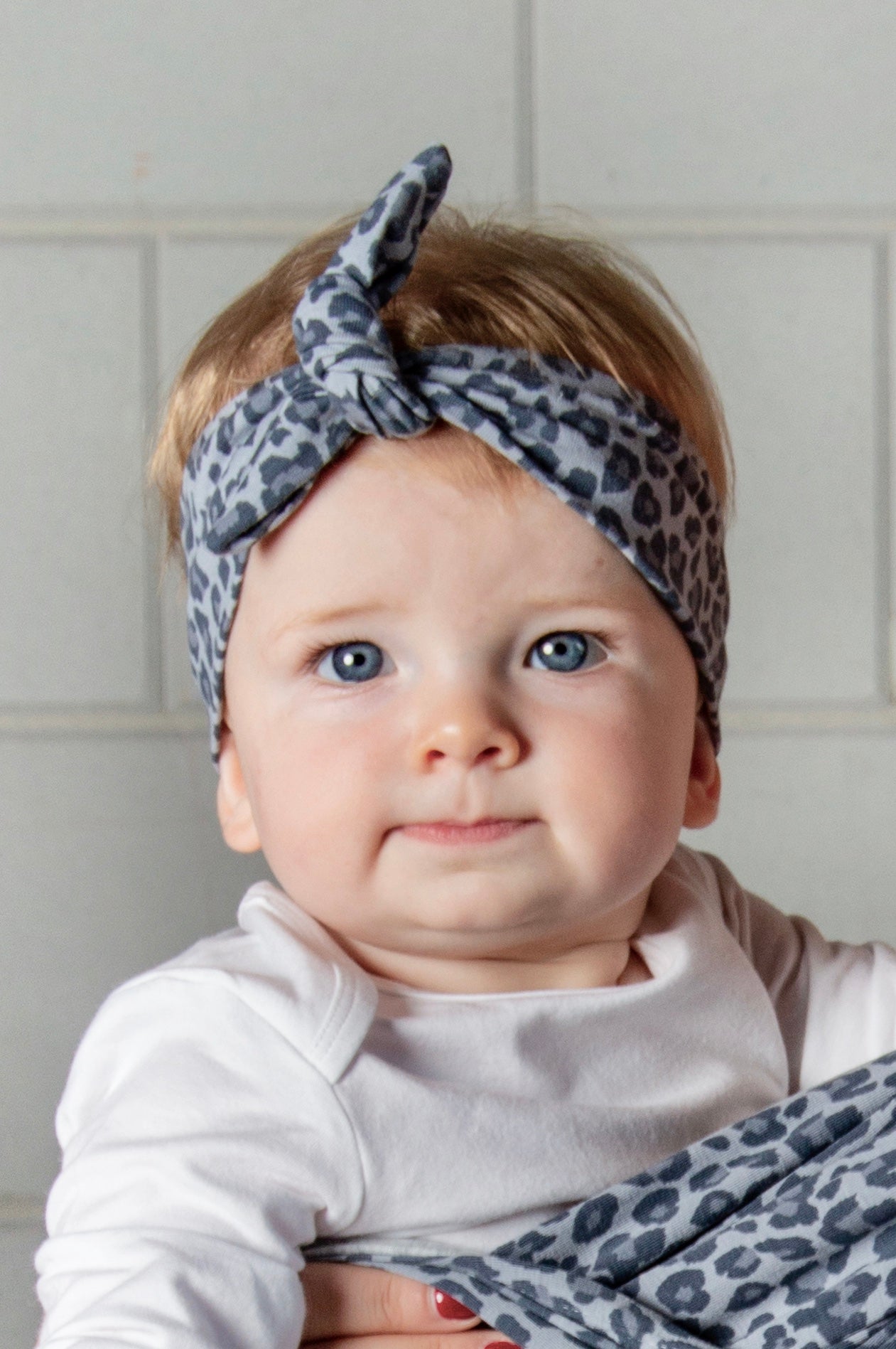 klant Perioperatieve periode explosie Baby haarbandje - Topknot - Slate Grey Leopard – My Jalou