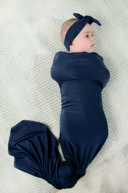 My Jalou - zachte swaddle - inbakerdoek - discreet voeden - Royal Blue Blauw